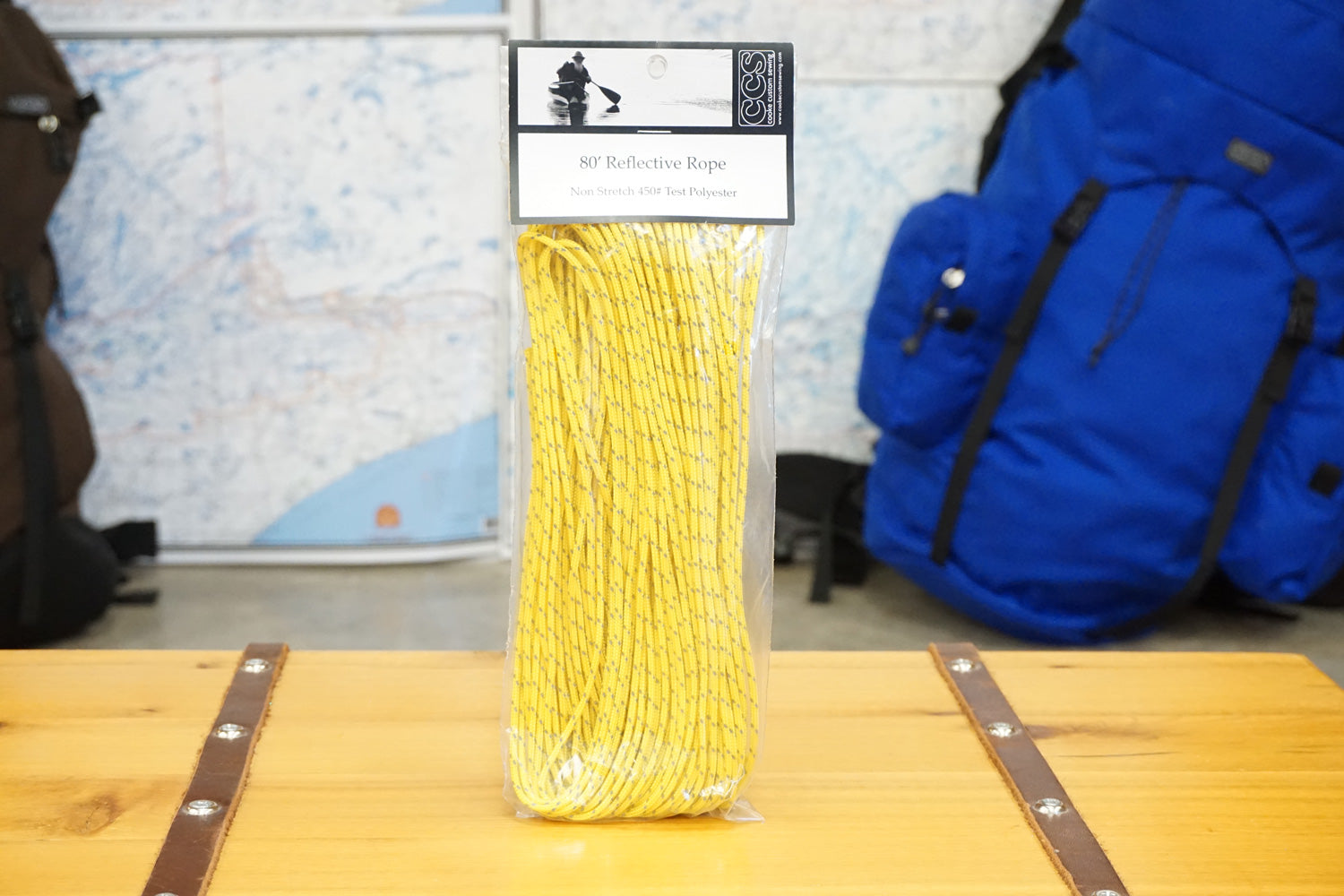 Cooke Custom Sewing - 80 ft Yellow 1/8 in Polyester Reflective Rope